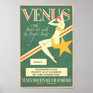 Vintage 'Venus' Motor Oil Poster
