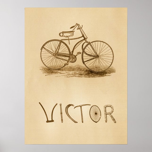 Vintage Victor Safety Bicycle Ad Art Poster (Frente)