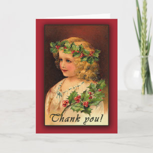 Vintage Victorian Art Obrigado Cartões