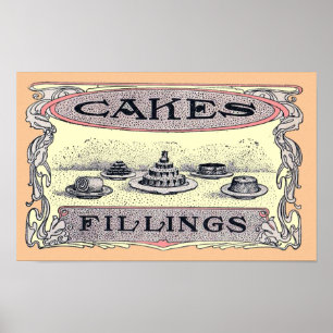 Vintage Victorian Cake Advertisement Poster