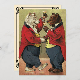 Vintage Victorian Dancing Bears Convite