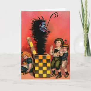 Vintage Victorian Krampus Cartão de Natal