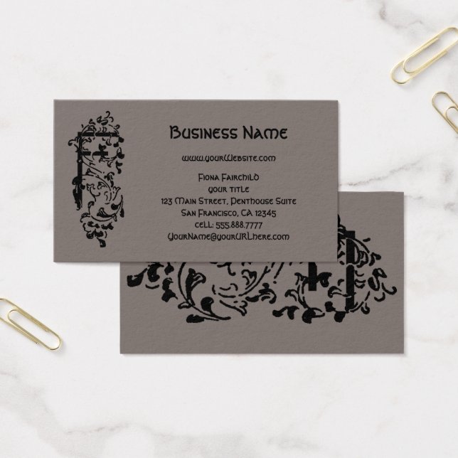 Vintage Victorian Monograma - Letra F (Escritótio)