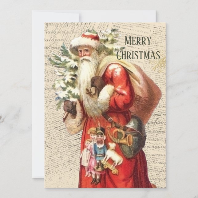 Vintage Victorian Papai Noel Natal (Frente)