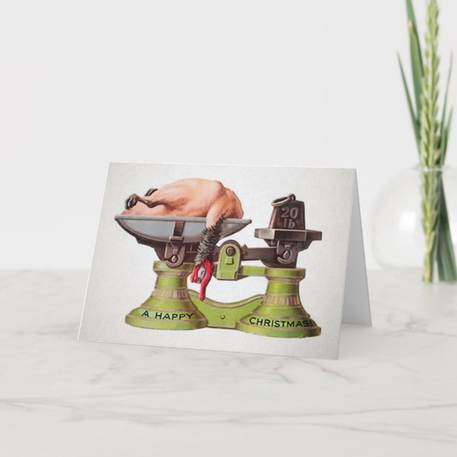 Vintage Victorian Turquia Cartão de Natal (Frente)