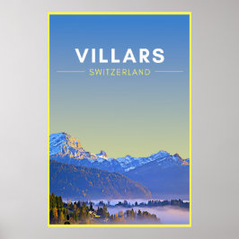 Vintage Villares Suiça de Arte poster