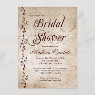 Vintage Vines Convites de chá de panela Elegantes