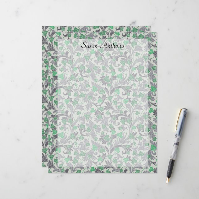 Vintage Vines Verdes Vivando Crescendo em Trellis  (Frente/Verso In Situ)