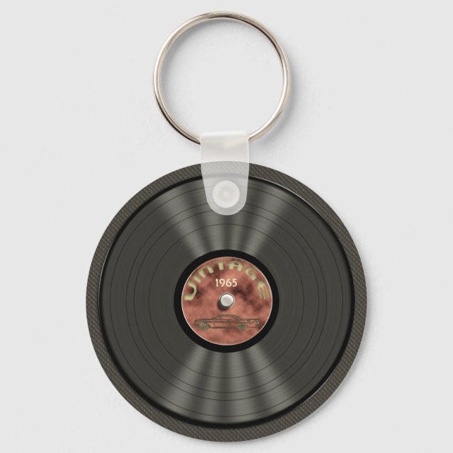 Vintage Vinyl Record (red) Chaveiro (Frente)