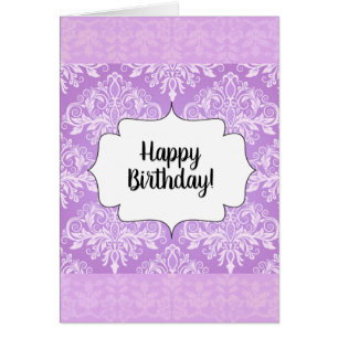 Vintage Violet Purple Happy Birthday - Cartão de A