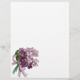 Vintage Violets Nosegay Buquê Letterhead