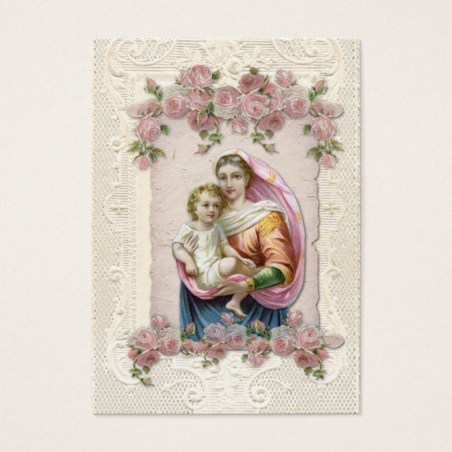 Vintage Virgem Religiosa Mary Funeral Católica (Frente)