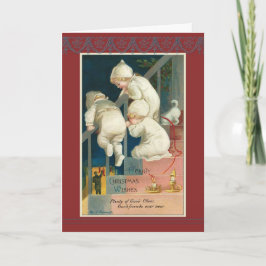 Vintage vitoriano com cartão de Natal tripla