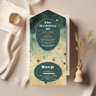Vintage Watercolor Celestial Wedding