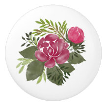 Vintage Watercolor Rosa Rosa Cerâmica