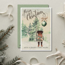 Vintage Watercolor Rottweiler - Cartão de Feriado