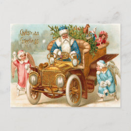 Vintage Watercolor Santo Nick Cartões de natal