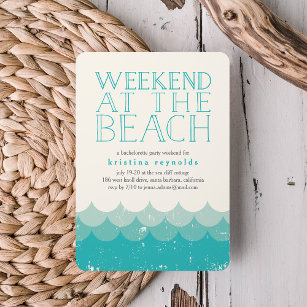 Vintage Waves Beach Weekend Convite Getaway