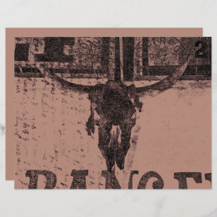 Vintage Western Bull Crânio Castanho Velho País