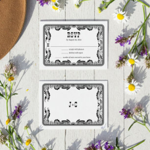 Vintage Western Cowboy Country Casamento RSVP Card