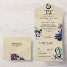 Vintage Whimsical Dark Alice no Casamento das Mara