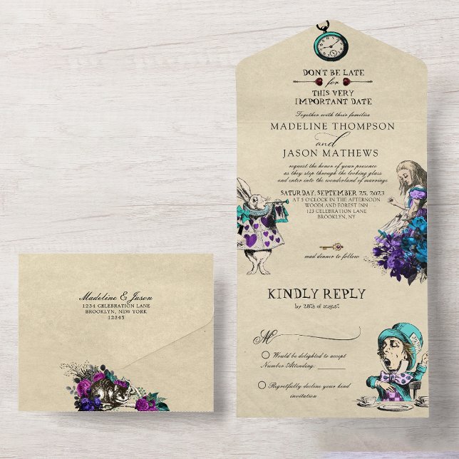 Vintage Whimsical Dark Alice no Casamento das Mara (Criador carregado)