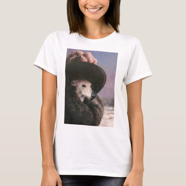 Vintage Whippet Lady T-shirt (Frente)