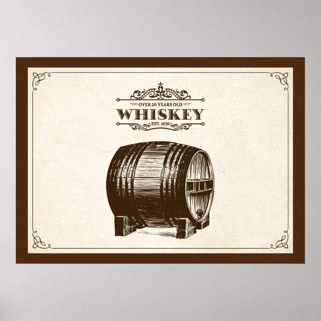 Vintage Whiskey Barrel Poster (Frente)