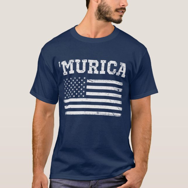 Vintage White Flag 'Murica T-shirt (Frente)