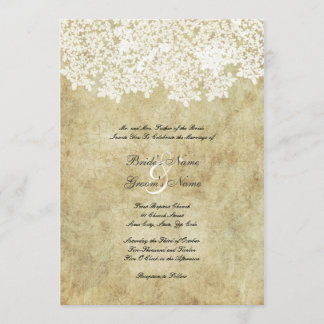 Vintage White Floral Convites De Casamento