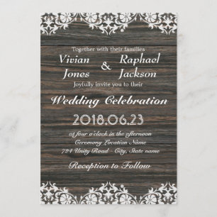 Vintage White Lace e Convite para Casamento de Mad
