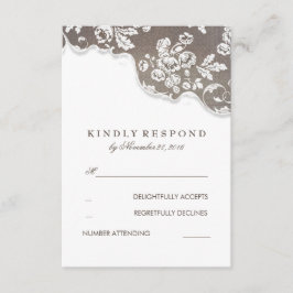Vintage White Lace Rustic Weding RSVP
