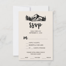 Vintage Wilderness Menu Escolha RSVP Card
