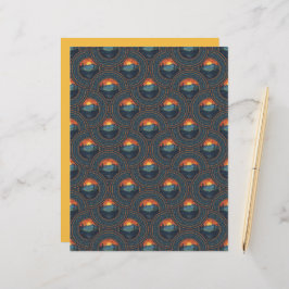 Vintage Wilderness Sunset Mandala Art Deco Fans