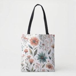 Vintage Wildflower Tote Bag - Boho Floral