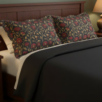 Vintage William Morris Floral Vermelho Dourado Pap