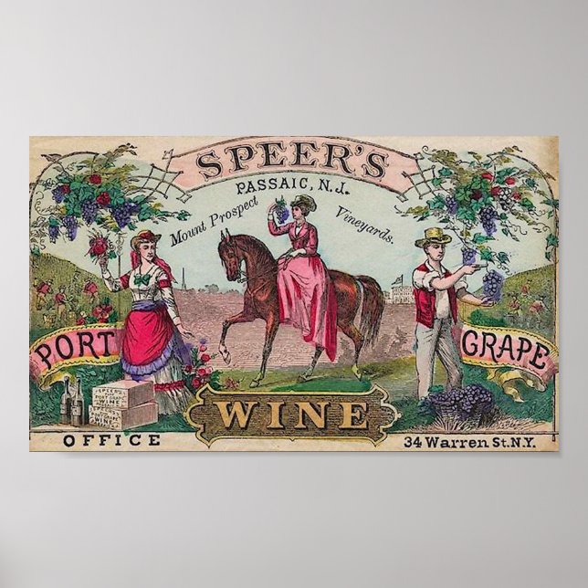 Vintage Wine Label Poster (Frente)