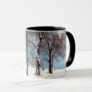Vintage Winter Scene. Caneca de presente de Natal