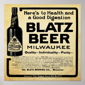 Vintage Wisconsin Beer Impressão