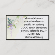 Vintage Wisteria Bird Cartões de visitas do Estilo