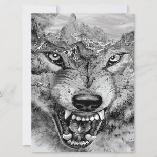 Vintage Wolf Canvas   Ideia de presente única