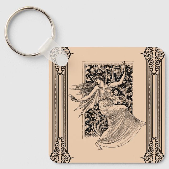 Vintage Woman Dancing Chaveiro (Frente)