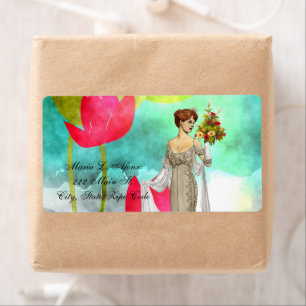 Vintage Woman Floral de Etiquetas de Retorno de En