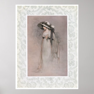Vintage Woman no Hat Victorian Poster