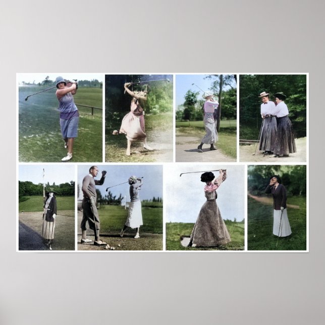 Vintage Women Golfers Poster (Frente)