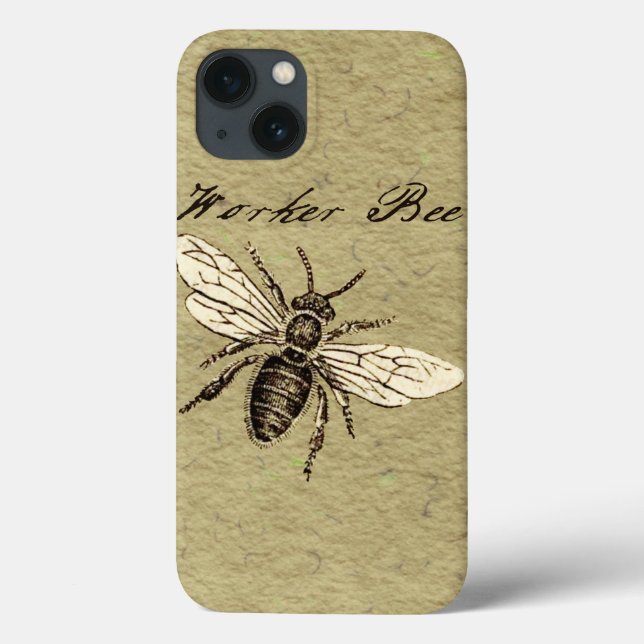 Vintage Worker Bee Insett Illustration Antique (Verso)