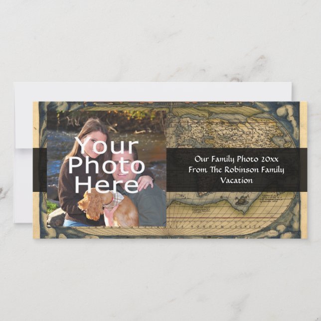 Vintage World Map Atlas Design histórico (Frente)