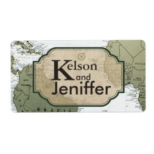 Vintage world viagem com etiquetas de casamento