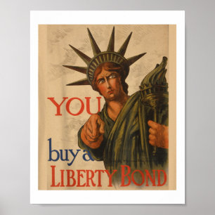 Vintage Ww1 Propaganda Poster Liberty Bond Wsa