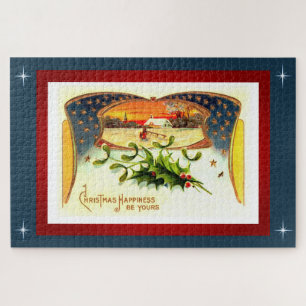 Vintage WWI Quebra-cabeça de Natal Patriótico